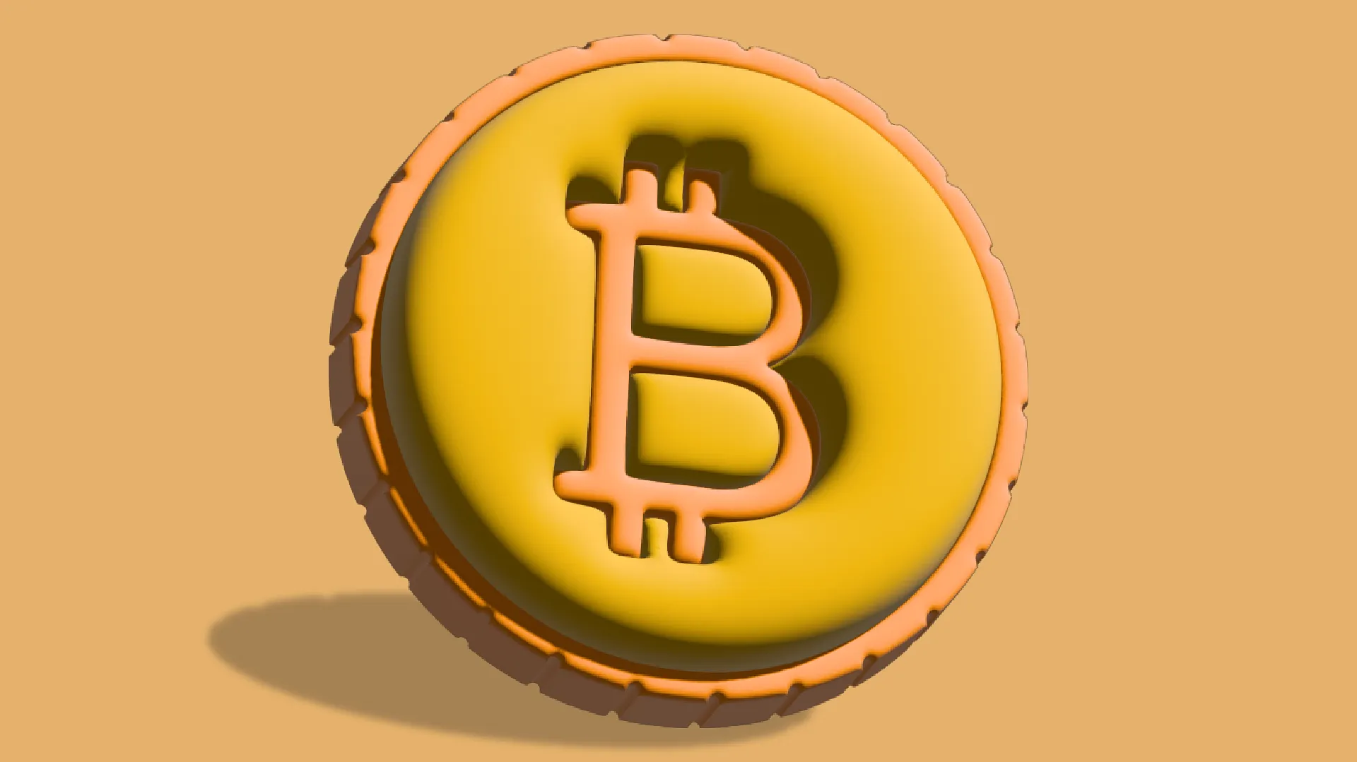 Monedhë Bitcoin e artë në 3D